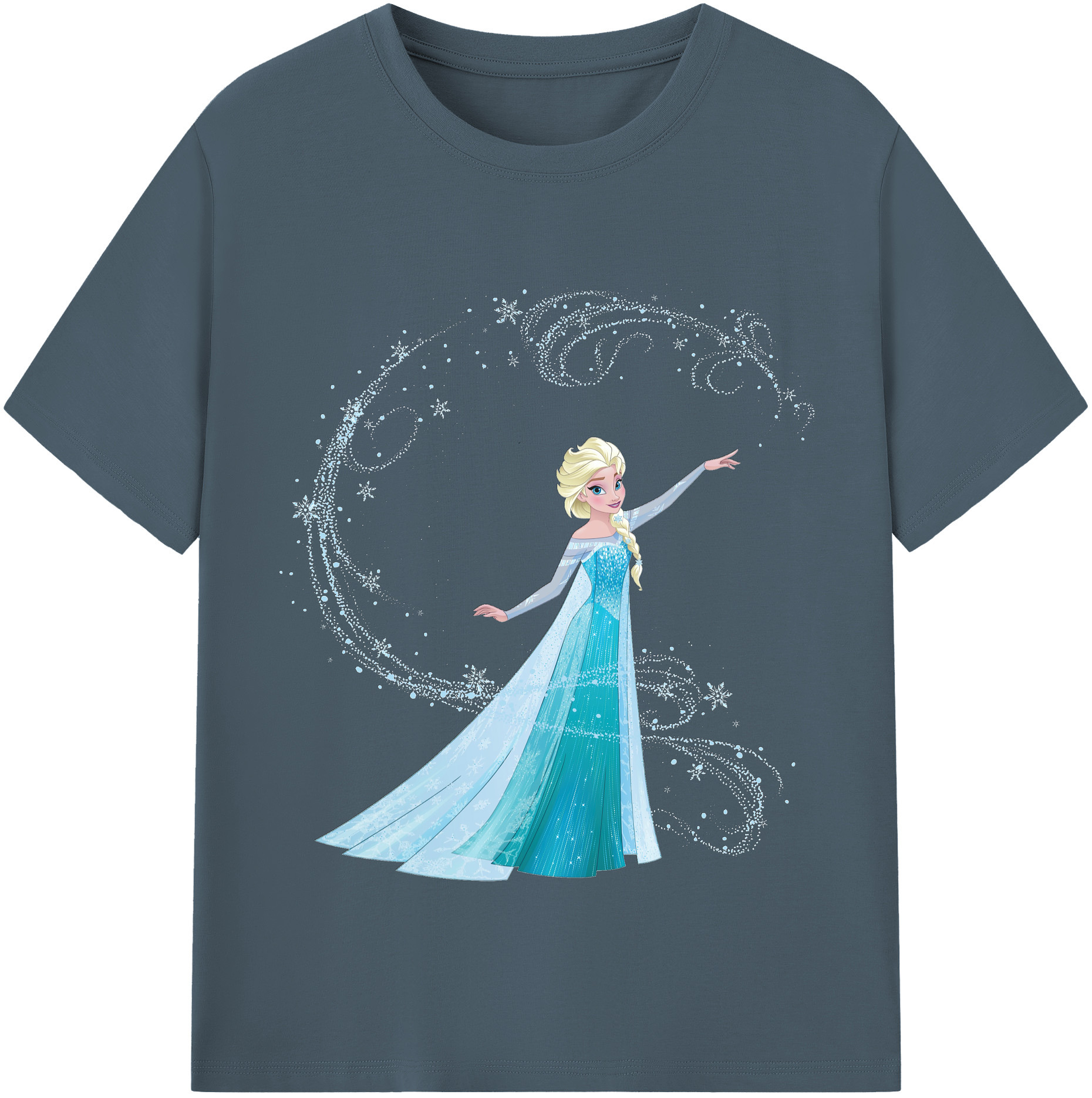 アナと雪の女王 アンナ エルサ Frozen Anna Elsa 綿100％半袖Tシャツ（フロントプリント）
